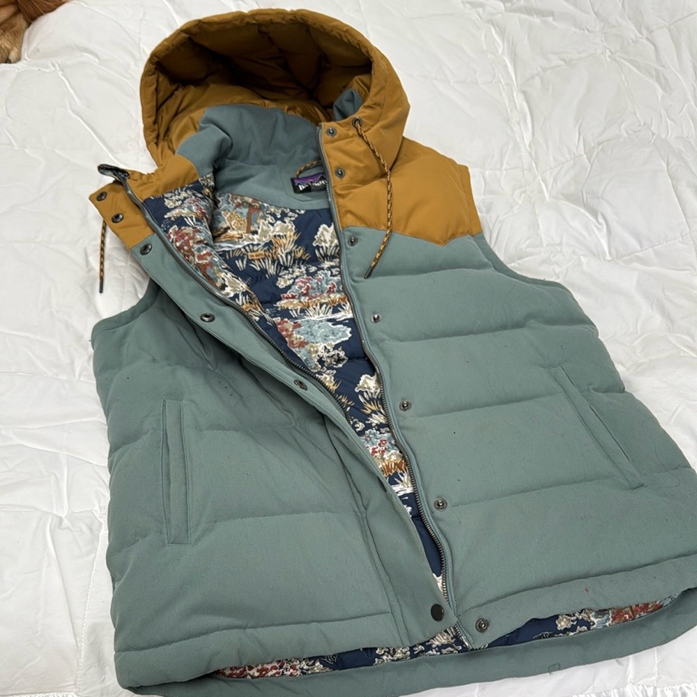 Patagonia beautiful blue and tan vest